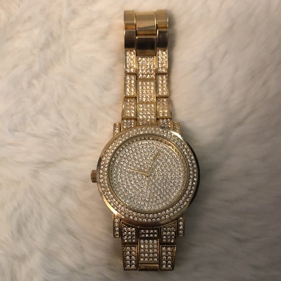 Gold tone bling watch in excellent preowned condition - Picture 9 of 13